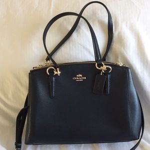 New Coach dark blue leather crossbody handbag